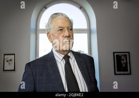 STOCKHOLM 20140523 The Peruvian author Mario Vargas Llosa who is in Sweden to talk about his latest novel 'El hÃ©roe discreto' Foto: Claudio Bresciani / TT / Kod 10090  Stock Photo