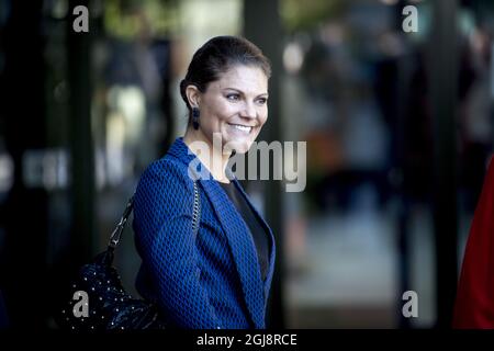 BLEKINGE 2014-09-25 Crown Princess Victoria is seen during a visit to the county of Blekinge South Sweden, September 25, 2014. Victoria inaugurated the new national par Sterno and visited a science centre. Foto: Tomas LePrince / KvP / TT / kod 7136 ** OUT SWEDEN OUT**  Stock Photo