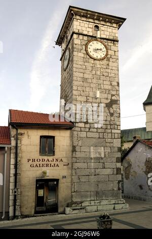 Nevesinje Clock Tower (Republika Srpska, Bosnia and Herzegovina) Stock Photo