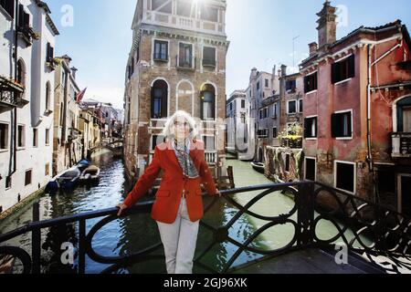 STOCKHOLM 2015-05-15 File 2014-04-14 US crime writer Donna Leon is sen in Venice, Italy where she is lÃving since 1931. Foto: Beatrice Lundborg / DN / TT / Kod: 3001 ** OUT SWEDEN OUT **  Stock Photo
