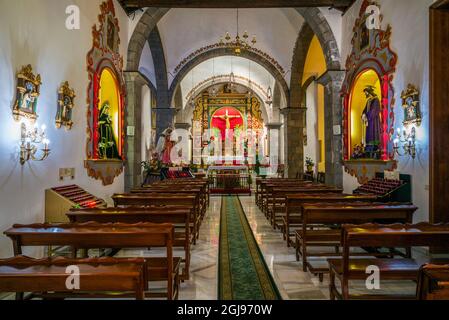 Spain, Canary Islands, Tenerife Island, Santiago del Teide, Iglesia de San Fernando Rey church, interior Stock Photo