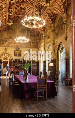The Banqueting Hall in Cardiff Castle is the largest room in the castle, as well as in the oldest part of the building. Stock Photo