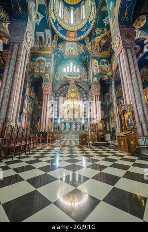 Europe, Slovenia, Ljubljana. Interior of Saints Cyril and Methodius Church. Stock Photo