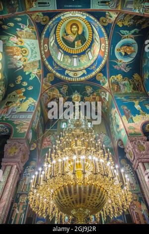 Europe, Slovenia, Ljubljana. Interior of Saints Cyril and Methodius Church. Stock Photo