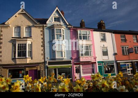 United Kingdom, Wales, Aberdyfi. Seaside town of Aberdovey, Wales. Stock Photo