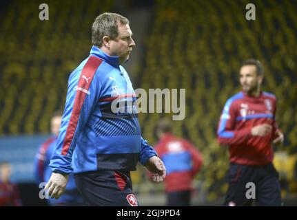 Czech national soccer team coach Pavel Vrba during a training session at Friends Arena in Stockholm, Sweden, on March 28, 2016, on the eve of a friendly soccer match against Sweden. Photo: Fredrik Sandberg / TT / code 10080 Stock Photo