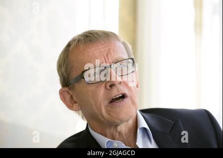 ** Swedish Professor Hans Rosling is dead at 68 ** STOCKHOLM 2015-09-07 Swedish Professor Hans Rosling attended a fund raising event for the UNHCR at the Operakallaren restaurant in Stockholm, Sweden, September 7, 2015 Rosling has gone viral with videos criticizing politicians and journalists on the current refugee situation. Foto: Henrik Montgomery / TT / kod 10060  Stock Photo