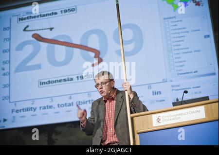 ** Swedish Professor Hans Rosling is dead at 68 ** Stockholm 2009-09-13: Hans Rosling Professor of International Health at Karolinska Institutet speaker at the Conference on the Future EU Cooperation in the Youth Field. Foto: Marc Femenia / SCANPIX / kod 10570  Stock Photo