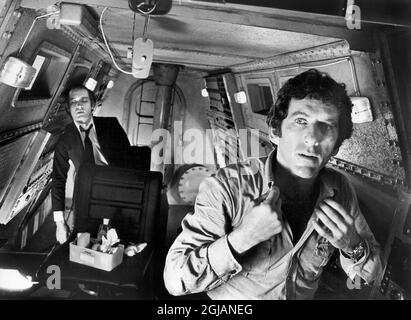 Ben Kingsley, Barry Newman, on-set of the Film, 'Fear is the Key', Anglo-EMI, Paramount Pictures, 1972 Stock Photo