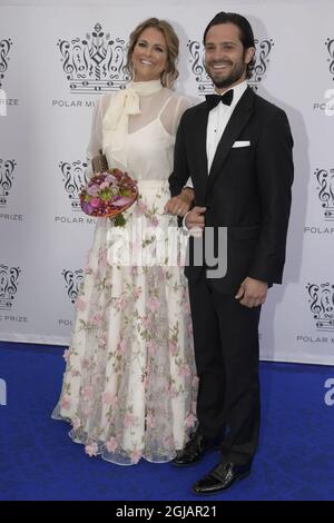 STOCKHOLM 2017-06-15 Princess Madeleine and Prince Carl Philip arriving to the Polar Prize award in the Concert Hall of SAtockholm,Sweden Foto: Anders Wiklund / TT / kod 10040 Stock Photo