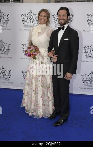 STOCKHOLM 2017-06-15 Princess Madeleine and Prince Carl Philip arriving to the Polar Prize award in the Concert Hall of SAtockholm,Sweden Foto: Anders Wiklund / TT / kod 10040 Stock Photo