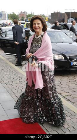 STOCKHOLM 2017-06-15 Sweden's Queen Silvia arriving at the Polar Music Prize Awards banquet at the Grand Hotel in Stockholm, Sweden, June 15, 2017. Photo: Anders Wiklund / TT / kod 10040  Stock Photo