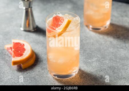 Boozy Refreshing Gin Radler Cocktail with Grapefruit Stock Photo
