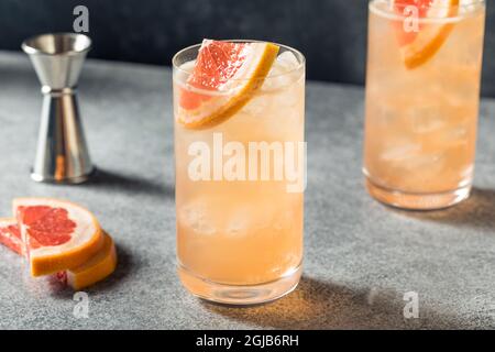 Boozy Refreshing Gin Radler Cocktail with Grapefruit Stock Photo