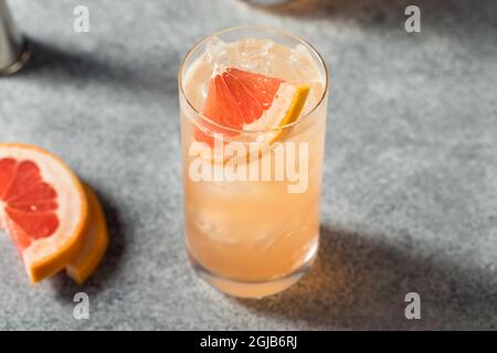 Boozy Refreshing Gin Radler Cocktail with Grapefruit Stock Photo