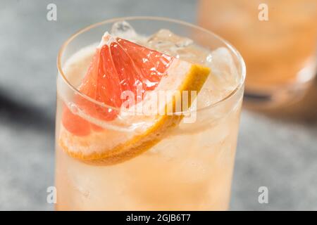 Boozy Refreshing Gin Radler Cocktail with Grapefruit Stock Photo
