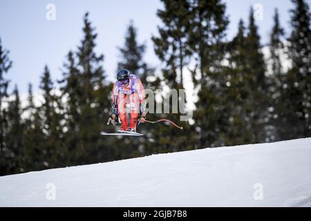 Christof Innerhofer of Italy in action during the men's Super G final race at the FIS Alpine Ski World Cup in Are, Sweden, on March 15, 2018. Poto: Pontus Lundahl / TT / 10050 Stock Photo