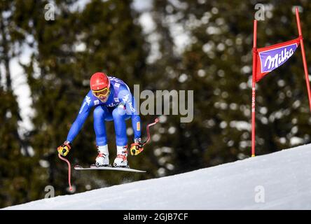 Christof Innerhofer of Italy in action during the men's Super G final race at the FIS Alpine Ski World Cup in Are, Sweden, on March 15, 2018. Poto: Pontus Lundahl / TT / 10050 Stock Photo