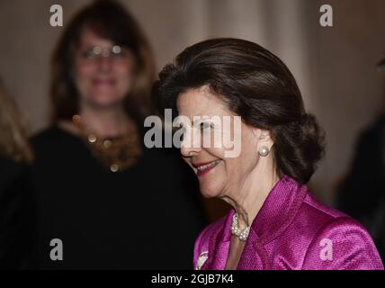 STOCKHOLM 20180320 Swedish King Carl Gustaf and Queen Silvia arriving at The Royal Swedish Opera for a performance of Giuseppe Verdi's opera Aida. Foto: Pontus Lundahl / TT / kod 10050  Stock Photo