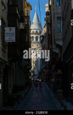 Istanbul Turkey September 05 2021 view of the Galata Tower Stock Photo