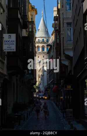 Istanbul Turkey September 05 2021 view of the Galata Tower Stock Photo