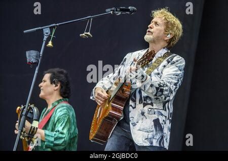 SOLVESBORG 20180609 YES featuring ARW (YES Featuring Jon Anderson, Trevor Rabin, Rick Wakeman) performs during the Sweden Rock Festival in Norje, outside Solvesborg in southern Sweden, on June 09, 2018. Photo: Claudio Bresciani / TT / code 10090  Stock Photo