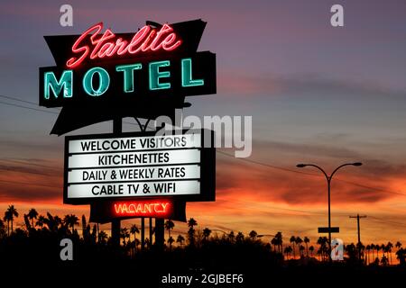 Vintage motel sign, Mesa, Arizona. (Editorial Use Only) Stock Photo