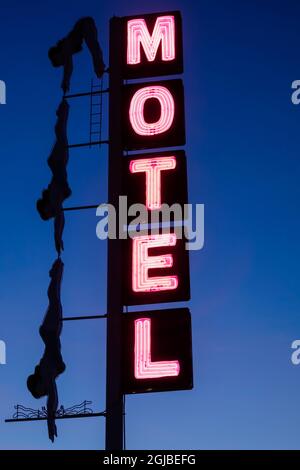 Vintage motel sign, Mesa, Arizona. (Editorial Use Only) Stock Photo