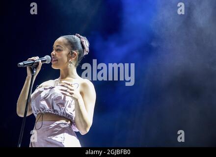 GÃ–TEBORG 2018-08-09 English singer Jorja Smith performs at musicfestival Way Out West in Gothenburg, Sweden August 9, 2018. Photo Bjorn Larsson Rosvall / TT / Kod 9200  Stock Photo