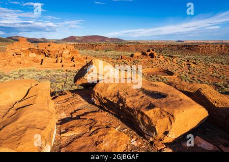 Overview of Wupatki ruins, Wupatki National Monument, Arizona. (Editorial Use Only) Stock Photo