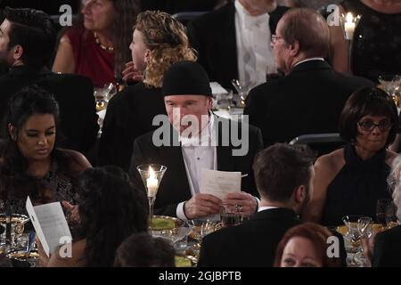 STOCKHOLM 20181210 U2 guitarist 'The Edge' AKA David Howell Evans, during the Nobel dinner in the City Hall of Stockholm, Sweden, December 10, 2018 Foto: Fredrik Sandberg / TT / kod 10080  Stock Photo