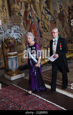 PRINCESS CHRISTINA and her husband Tord Magnusson out in garden Stock ...