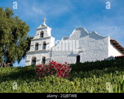 USA, California, San Diego. The exterior front of the Mission Basilica San Diego de Alcala near San Diego California USA. Stock Photo