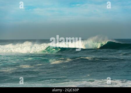 Rolling winter waves in Carmel Bay, Carmel-by-the-Sea, California. Stock Photo
