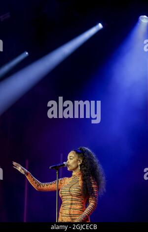 Singer Jorja Smith performs at the Way out West music festival Gothenburg, Sweden August 8, 2019 Foto: Adam Ihse / TT / Kod 9200  Stock Photo