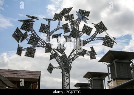 Solar panel tree in Bristol's Millennium Square installed during ...