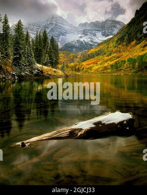 Autumn at the maroon bells near Aspen Colorado in the Rocky Mountains Stock Photo