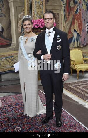 STOCKHOLM 2019-11-12 Crown Princess Victoria and Prince Daniel arrive to an official dinner at the Royal Palce in Stockholm, Sweden November 12, 2019. Foto Karin Tornblom/TT kod 2377 **** BETALBILD**  Stock Photo