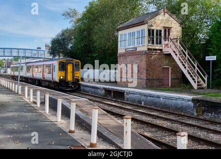 Train at Llandrindod Wells Station, Llandrindod Wells, Powys, Wales Stock Photo