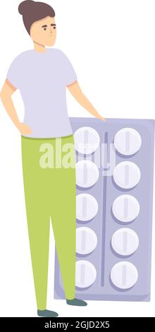 Antidepressant pills icon cartoon vector. Drug tablet. Medication dose Stock Vector