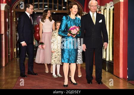 STOCKHOLM 20200213 (L-R) Sweden's Princess Sofia, Queen Silvia, King ...