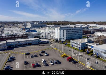 Volvo Cars started up the factory in Torslanda, Gothenburg, Sweden, April 14, 2020. Photo: Adam Ihse / TT / code 9200 Stock Photo