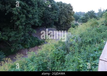Drohiczyn, Poland - July 12, 2021: Molotov Line constructed by the Soviet Union in the period 1940-1941 (russian defense line). Bunkers, casemate Stock Photo
