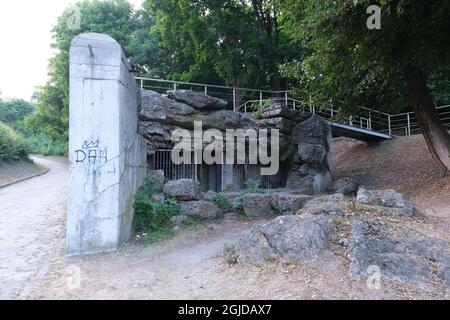 Drohiczyn, Poland - July 12, 2021: Molotov Line constructed by the Soviet Union in the period 1940-1941 (russian defense line). Bunkers, casemate Stock Photo