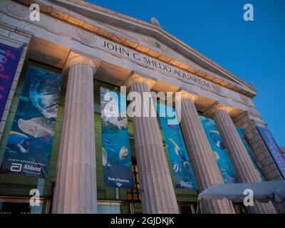 Facade, Shedd Aquarium, Chicago, Illinois, USA Stock Photo