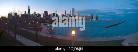 Chicago Panorama from Shedd Aquarium Stock Photo