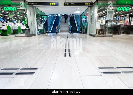 Tactile guideways for the visually impaired, blind people. Photo: Amir Nabizadeh / TT code 12040  Stock Photo