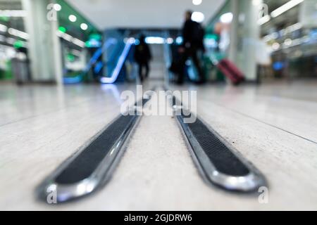 Tactile guideways for the visually impaired, blind people. Photo: Amir Nabizadeh / TT code 12040  Stock Photo