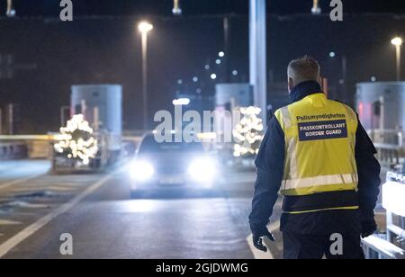 The toll station at the Oresund Bridge between Denmark and Sweden Stock ...