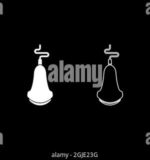 Ultrasound scanner Medical scanning diagnostic equipment echograpy Sonogram Ultrasonic research device icon white color vector illustration flat Stock Vector